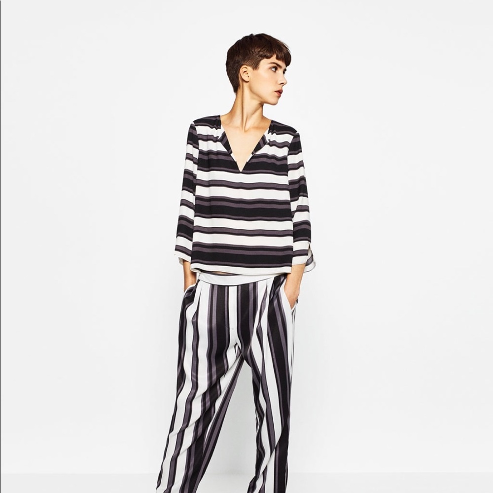 ZARA Black & white strip set
